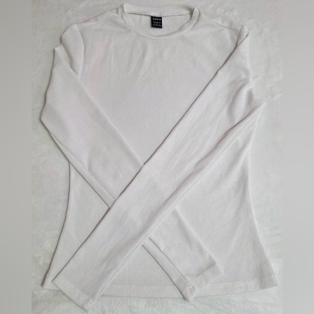 SHEIN White Long Sleeve Top